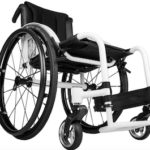 Carbon-fiber composite wheelchair casters function like airplane landing gear