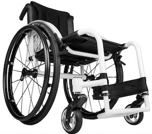 Carbon-fiber composite wheelchair casters function like airplane landing gear